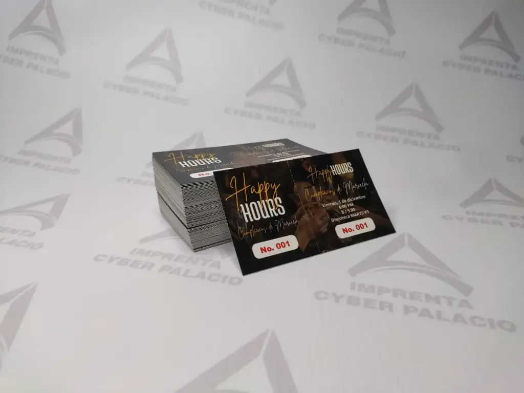BOLETO FULL COLOR 3.5X2 NUMERADO CON DESPRENDIBLE