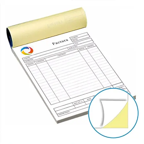 [LIB-LT-OR-COL-1C] LIBRETA CARTA, ORIGINAL A COLORES + 1 COPIA